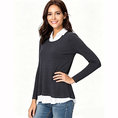 Women's Mock Layer 2-in-10 Tunic Top