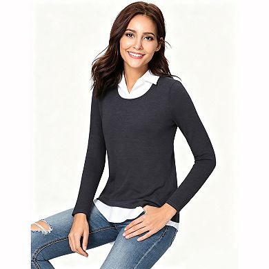 Women's Mock Layer 2-in-10 Tunic Top