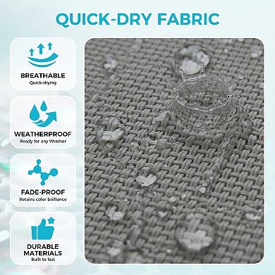 Adjustable Outdoor Chaise Lounge Chair with Breathable Fabric Patio Recliner