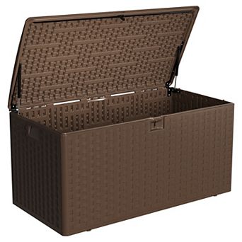 Resin Deck Box Outdoor Storage Container Lockable Waterproof Patio Organizer