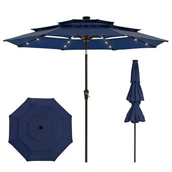 Versatile 9FT 3 tier Solar Patio Umbrella