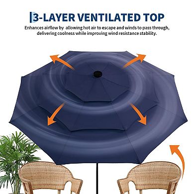 10ft 3-Tier Outdoor Patio Umbrella