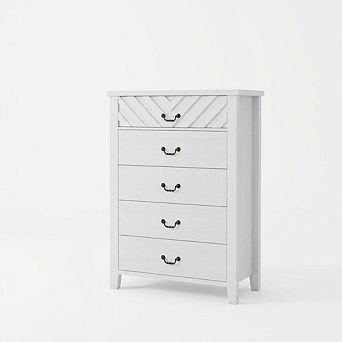 Modern Wood Dresser with 5 Drawers Storage Chest Cabinet for Home