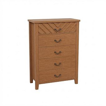 5 Drawer Wood Dresser Storage Organizer Cabinet for Bedroom Living Room