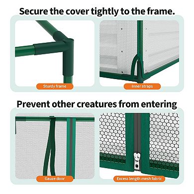 3-in-1 Galvanized Raised Garden Bed Self-Watering Metal Planter Box with Shade Cloth
