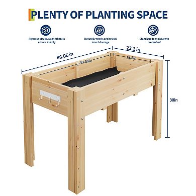 Raised Garden Bed with Legs & Hooks , Elevated Wooden Planter Box Stand ,Ideal for Flowers