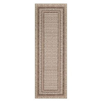 Modern Bordered Area Rugs Washable Non Slip Geometric Minimalist Soft Low Pile Ultra Thin Carpet
