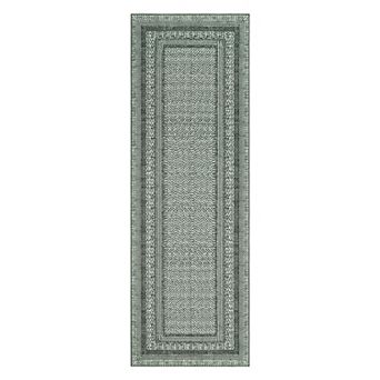 Modern Bordered Area Rugs Washable Non Slip Geometric Minimalist Soft Low Pile Ultra Thin Carpet