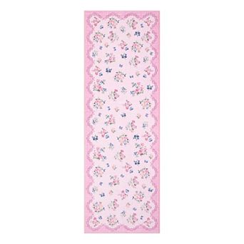Floral Machine Washable Rug with Rubber Backing Foldable Printed Non Slip Soft Easy Care Carpet