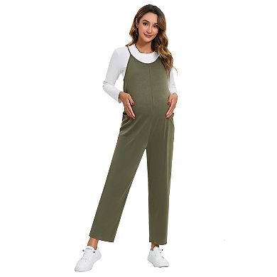 Maternity Jumpsuits Rompers Sleeveless Loose Baggy Overalls Jumpers