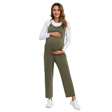 Maternity Jumpsuits Rompers Sleeveless Loose Baggy Overalls Jumpers