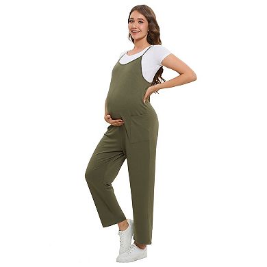 Maternity Jumpsuits Rompers Sleeveless Loose Baggy Overalls Jumpers