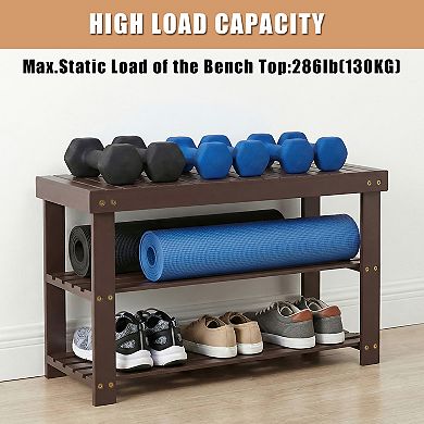 3-Tier Shoe Rack Bench with Storage, Entryway Organizer with Seat, Space-Saving Design