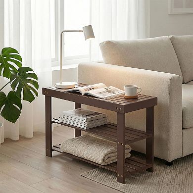 3-Tier Shoe Rack Bench with Storage, Entryway Organizer with Seat, Space-Saving Design