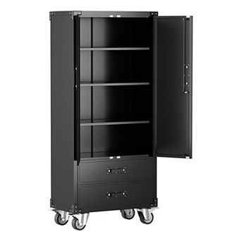 Heavy Duty Rolling Metal Garage Storage Cabinet Steel Tool Organizer with Locking Doors, Drawers