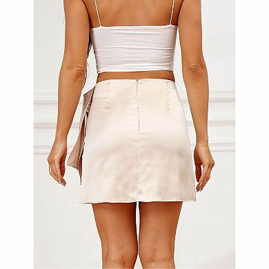 Women's Satin Wrap Mini Skirt