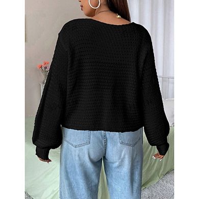 Women's Tie Front Open Knit Cardigans Long Sleeve Crochet Sweaters Casual Tops