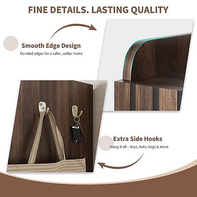 Modern 6-Tier Shoe Cabinet with Doors, Freestanding Wood Storage Organizer for Entryway Hallway