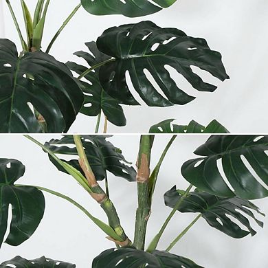 6 ft Artificial Monstera Deliciosa Plant,UV Resistant Bendable Stems,Resistant Potted Faux Plant