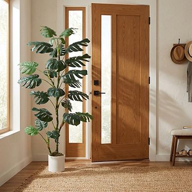 6 ft Artificial Monstera Deliciosa Plant,UV Resistant Bendable Stems,Resistant Potted Faux Plant