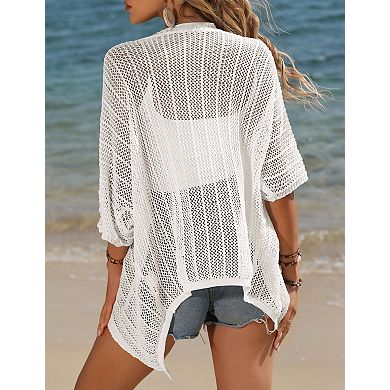 Women's Short Sleeve Lightweight Knit Cardigan Summer Sweater