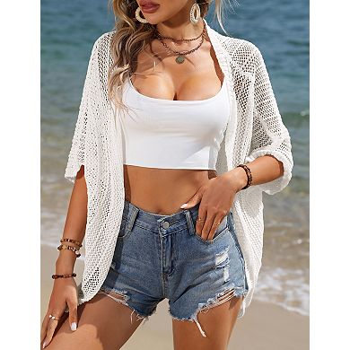 Women's Short Sleeve Lightweight Knit Cardigan Summer Sweater