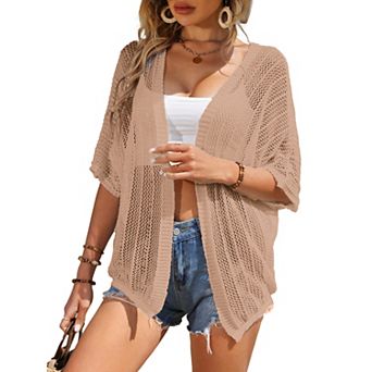 Women's Short Sleeve Lightweight Knit Cardigan Summer Sweater