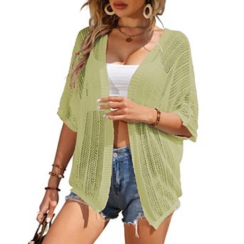 Women's Short Sleeve Lightweight Knit Cardigan Summer Sweater