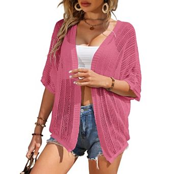 Women's Short Sleeve Lightweight Knit Cardigan Summer Sweater