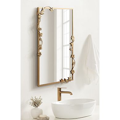 Rosella Floral Rectangular Mirror Metal