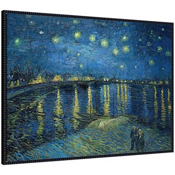 Starry Night Over the Rhone 1888 Vincent van Gogh Framed Canvas Wall Art Print