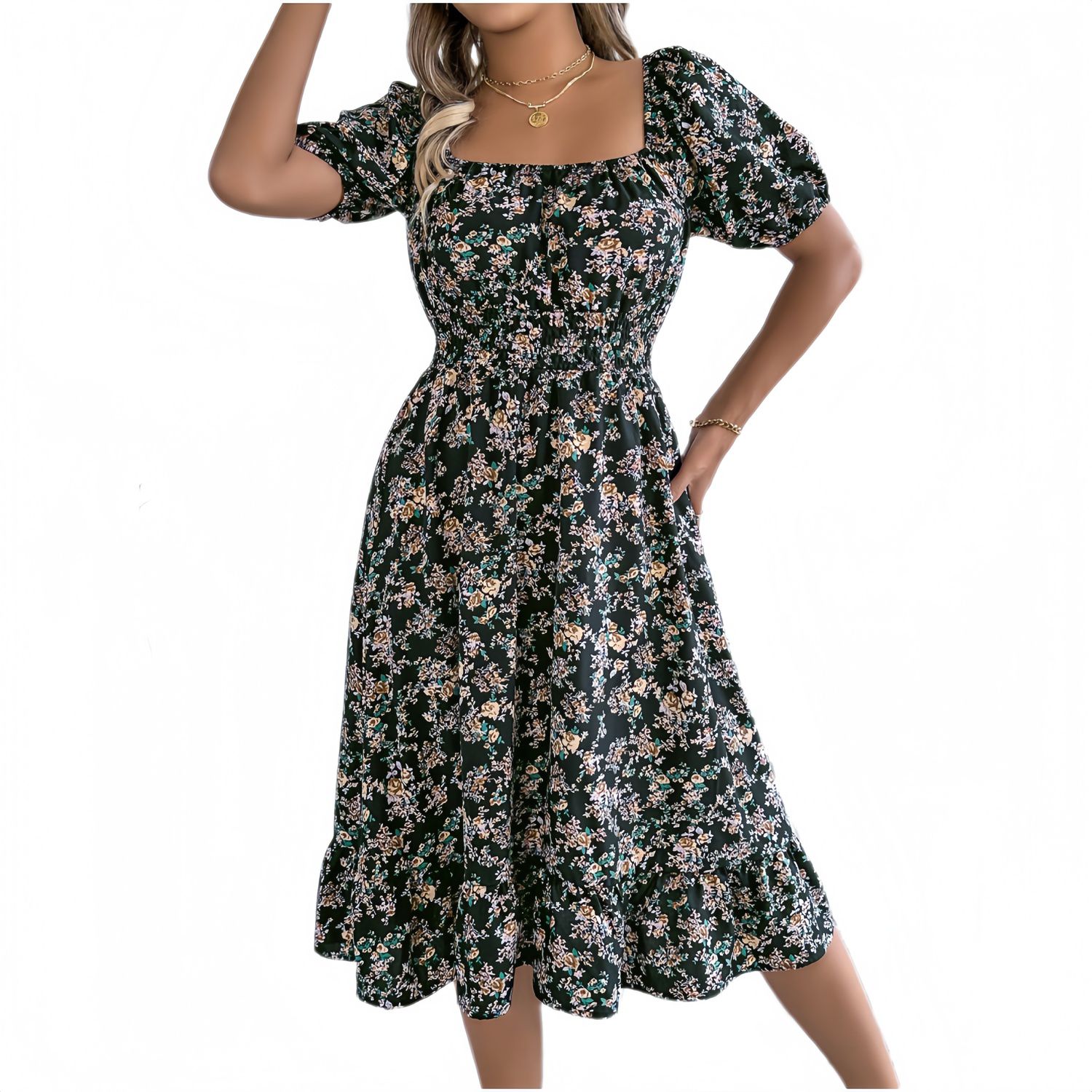 Женские платья Women Off Shoulder Ruffle Dress A-Line Mini Dress Fitted Bust Summer Wedding Guest Dress