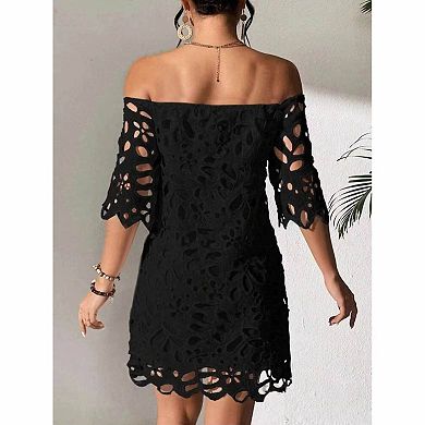 Women's Off Shoulder Lace Mini Dress