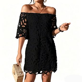 Women's Off Shoulder Lace Mini Dress
