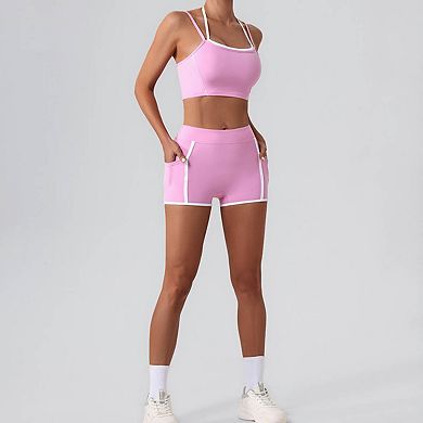 Women's High Waist Pocket Biker Shorts