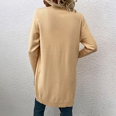 Women's Open Front Long Cardigans Casual Knit Duster Sweaters with Pockets
