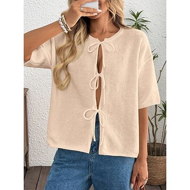 Women's Casual Long Sleeve Soft Knit Sweaters Relaxed Fit Pullover Tops