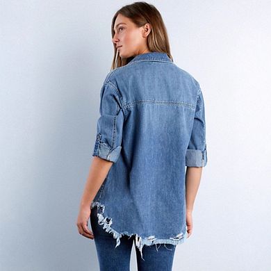 Women's Lace Sleeve Openwork Bomber Jacket Casual Zip Up Cropped Outerwear