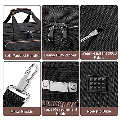 Tool Bag for Men, 17-Inch Durable Oxford Tool Tote with Padded Handle & Adjustable Shoulder Strap