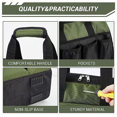 Durable Heavy Duty Tool Bag Fabric Portable Organizer for Men Electricians Mechanics Work Backpack