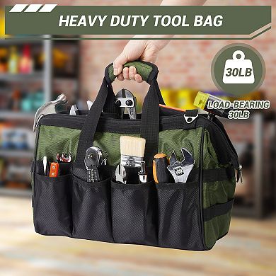 Durable Heavy Duty Tool Bag Fabric Portable Organizer for Men Electricians Mechanics Work Backpack