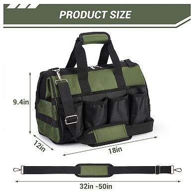Durable Heavy Duty Tool Bag Fabric Portable Organizer for Men Electricians Mechanics Work Backpack