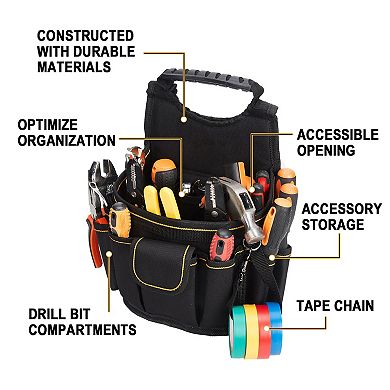 Oxford Cloth Tool Bag Waist Pouch - Durable Heavy Duty Portable Utility Tool Belt Pouch