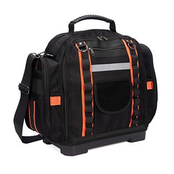 Tool Bag 2-Layer Polyester Tote with Removable Cases, Sturdy Rubber Base