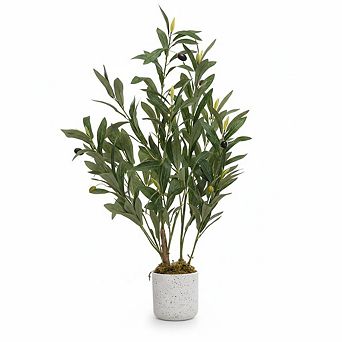 Artificial Olive Tree with Realistic Trunk and Silk Leaves, Indoor Decor for Home Office