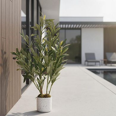 Artificial Olive Tree with Realistic Trunk and Silk Leaves, Indoor Decor for Home Office