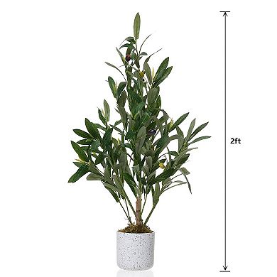 Artificial Olive Tree with Realistic Trunk and Silk Leaves, Indoor Decor for Home Office