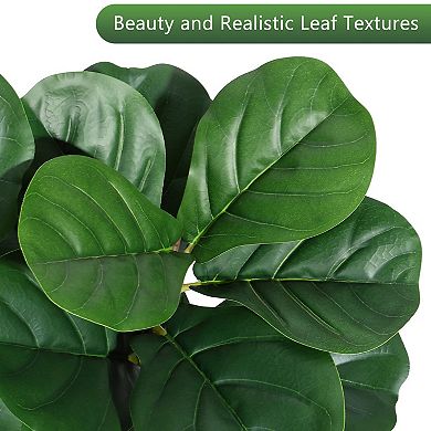 Artificial Fiddle Leaf Fig Tree, Indoor Decor for Home Office, Realistic Housewarming Gift