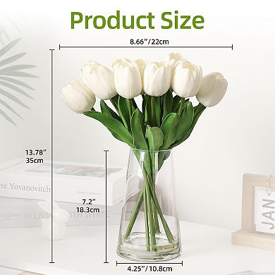 Real Touch Artificial White Tulip Bouquet for Home Wedding Party Table Decor