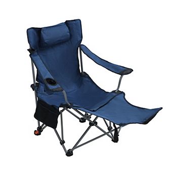 Adjustable Reclining Folding Camping Chair with Storage Pockets for Beach and Lawn